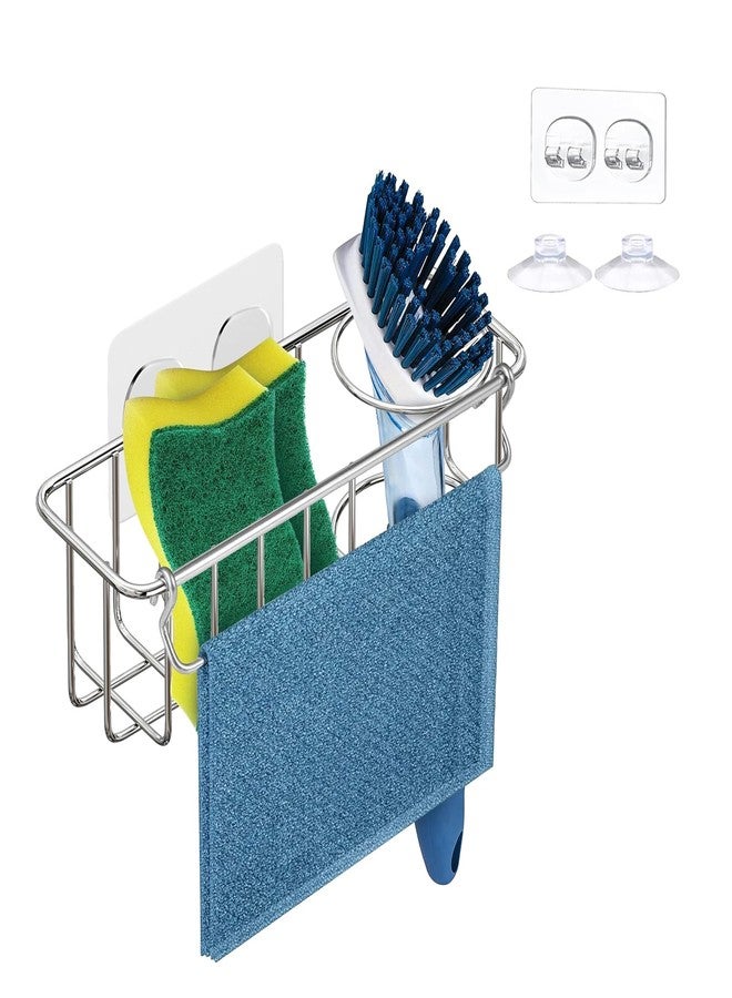KESOL RustProof Sponge Holder Caddy for Kitchen, Stainless Steel Organizer, Brush Holder, 304 Accessories, Suction Cup + Adhesive - Image 1